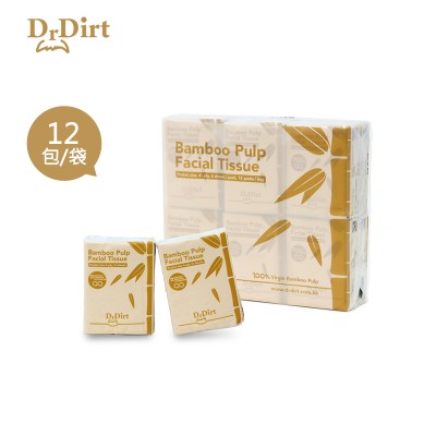 Dr.Dirt 食品級迷你竹漿4層紙手巾 ,4層６片/包,1２包/袋