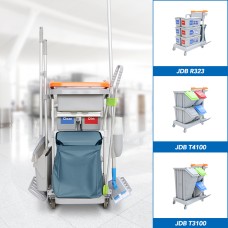 CT Cleaning Trolley With Braking System And Waste Classification Bins - Cleanic Cleaning Equipment
