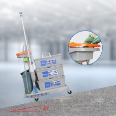 CT Cleaning Trolley With Braking System And Waste Classification Bins - Cleanic Cleaning Equipment