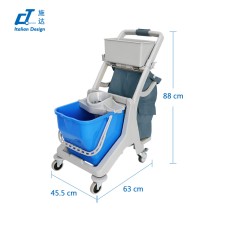 CT施達 多用途迷你清潔服務車配垃圾袋/配25L圓拖桶 - Cleanic Cleaning Equipment