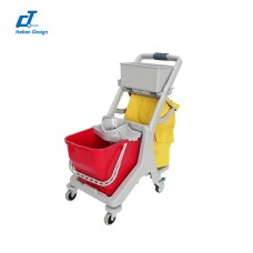 CT施達 多用途迷你清潔服務車配垃圾袋/配25L圓拖桶