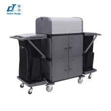 CT CT Housekeeping Cart-Standard with Protective Hood, 8 Doors - Cleanic Cleaning Equipment
