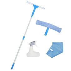 施達 玻璃清潔5件套(含30cm玻璃刮+35cm塗水器+伸縮桿+350ml噴壺+40cm玻璃布) - Cleanic Cleaning Equipment