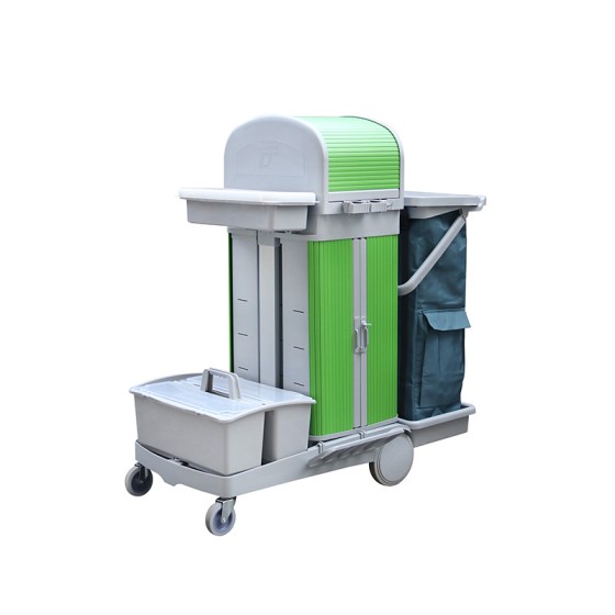 施達 趟門儲物箱+捲簾頂蓋清潔清潔服務車/平拖