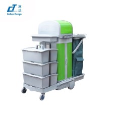 CT Flat Mopping Roll Top Cabinet Trolley with Braking System - Cleanic Cleaning Equipment