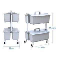 CT No-Dirty Water Double Decks Trolley - Cleanic Cleaning Equipment