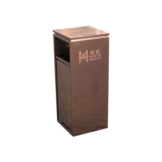 不銹鋼方形垃圾桶 側開口