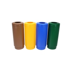 4色塑膠圓形頂開口垃圾桶