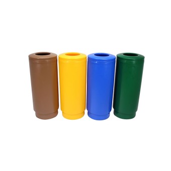 4色塑膠圓形頂開口垃圾桶
