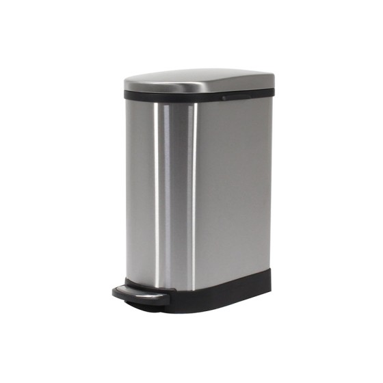 不銹鋼長方形腳踏垃圾桶 圓角