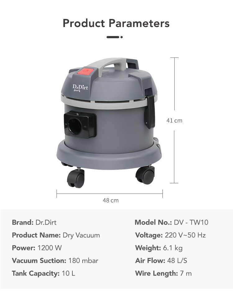 Dr.Dirt 10L Vacuum Cleaner - Cleanic Cleaning Equipment