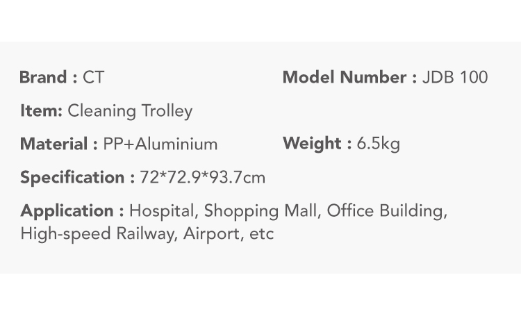 CT Double Bucket Trolley With Braking System - Cleanic Cleaning Equipment