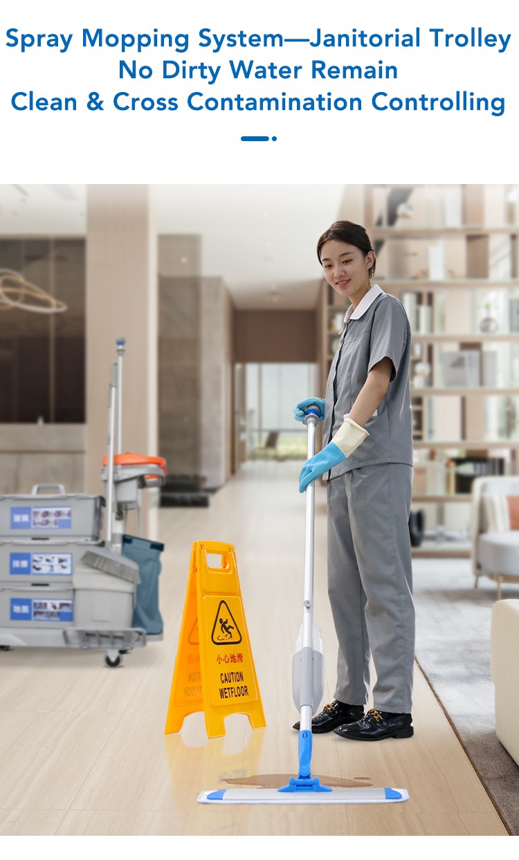 CT Double Bucket Trolley With Braking System - Cleanic Cleaning Equipment