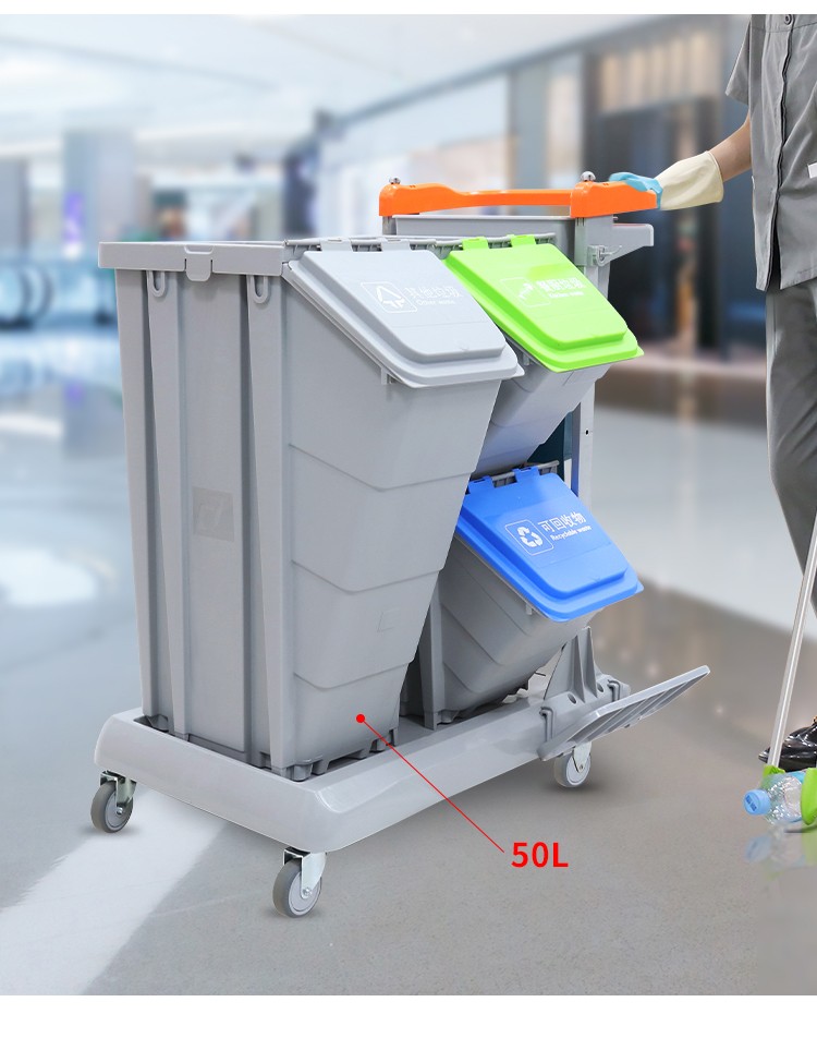 CT Double Bucket Trolley With Braking System - Cleanic Cleaning Equipment