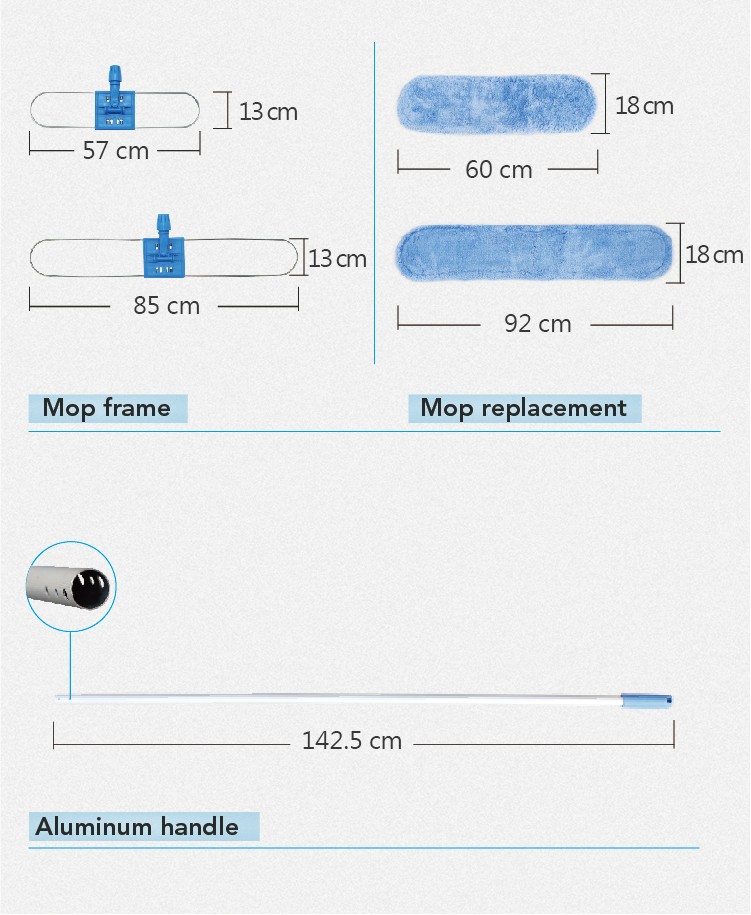 1662012937527239.jpg CT Microfiber Dust Mop Complete, US Style, Screw Thread Connector - Cleanic Cleaning Equipment