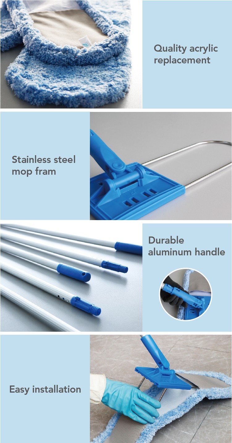 1662013351515144.jpg CT Microfiber Dust Mop Complete, US Style, Quick Lock Connector - Cleanic Cleaning Equipment