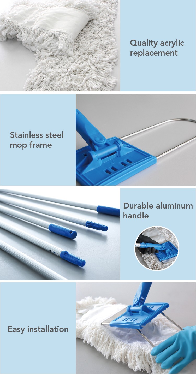 1662013610492789.jpg CT Acrylic Dust Mop, US Style, Quick Lock Connector - Cleanic Cleaning Equipment