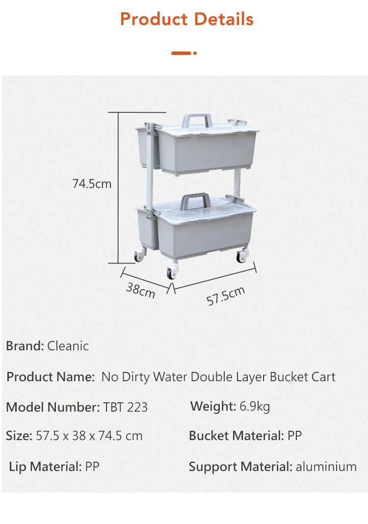 1662519348698119.jpg CT No-Dirty Water Double Deck Trolley - Cleanic Cleaning Equipment