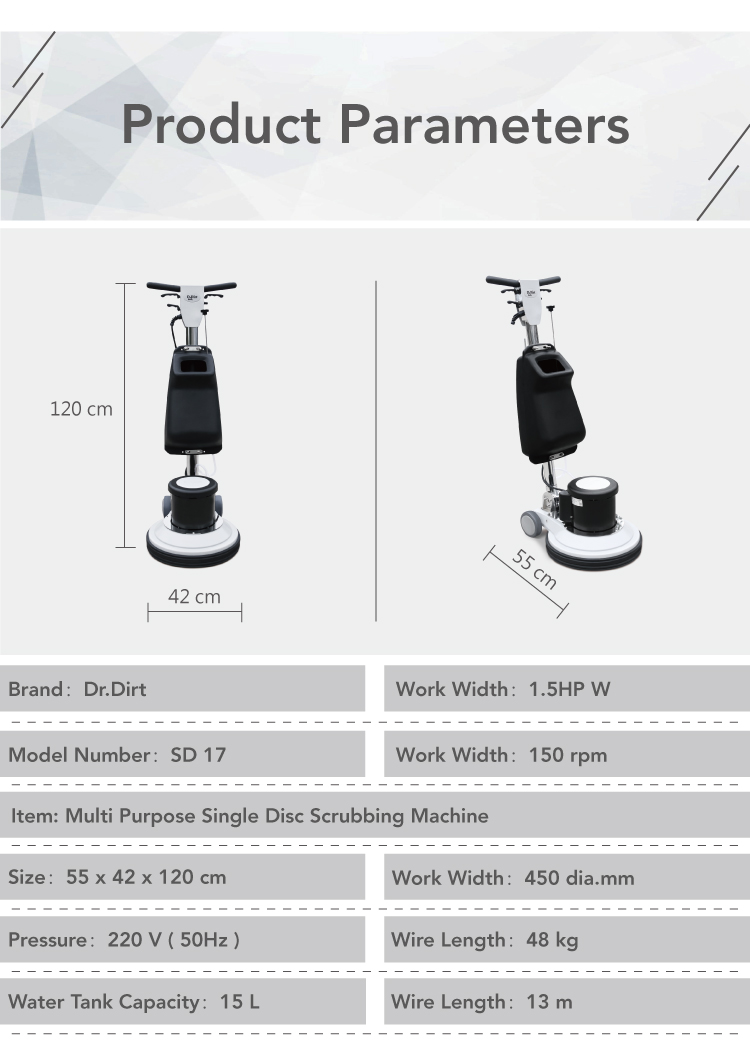 9765348.jpg Dr.Dirt Single Disc Floor Scrubber - Cleanic Cleaning Equipment