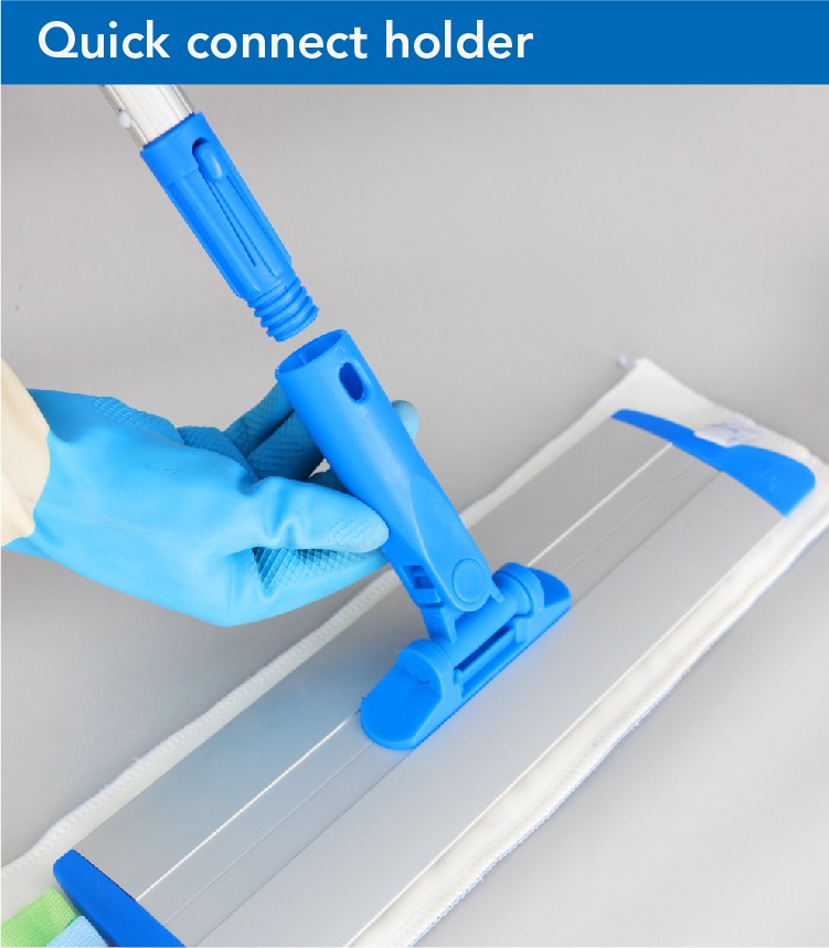 48258227.jpg CT Aluminium Flat Mop Velcro Frame With Quick Connect Holder - Cleanic Cleaning Equipment