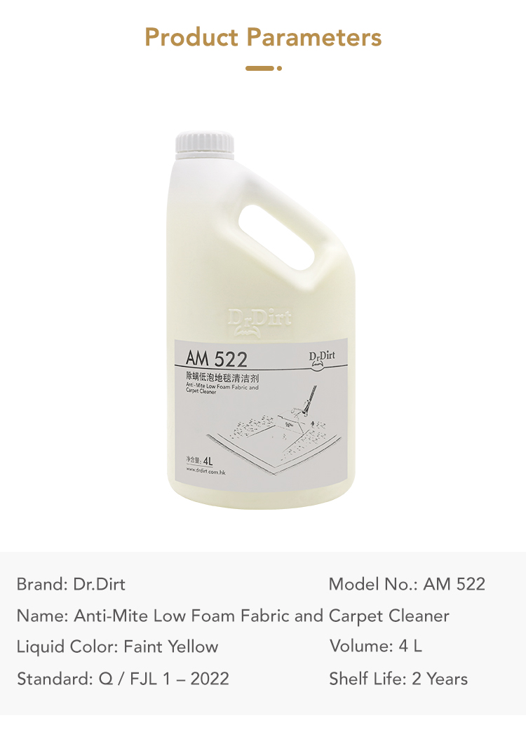 Dr.Dirt Anti-Mite LOW Foam Fabric and Carpet Cleaner - Cleanic Cleaning Equipment