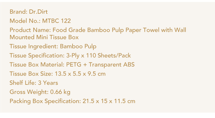 30076323.jpg Dr.Dirt Bamboo Pulp Facial Tissue With Tissue Box - Cleanic Cleaning Equipment