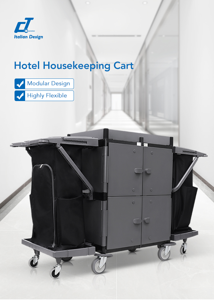 19999789.jpg CT CT Housekeeping Cart-Maxi, 12 Doors - Cleanic Cleaning Equipment