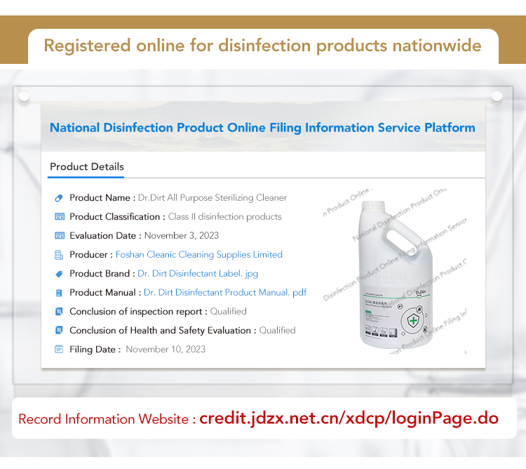 98611140.jpg Dr.Dirt All Purpose Sterilizing Cleaner - Cleanic Cleaning Equipment
