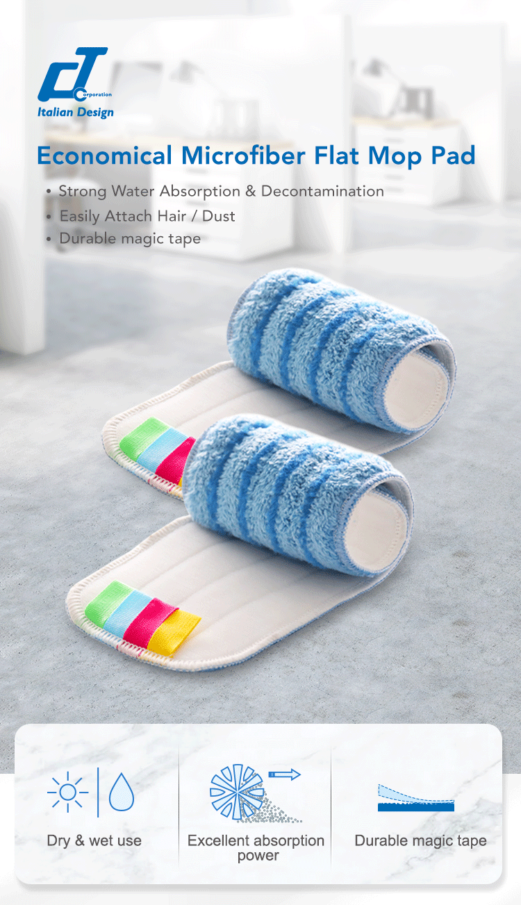 70175275.png CT Economical Microfiber Flat Mop Pad - Cleanic Cleaning Equipment
