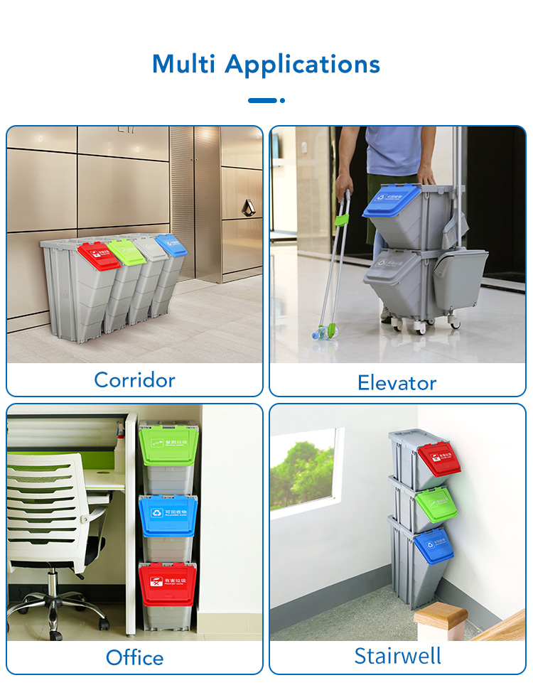 CT 25L Trash Sorting Bin without Wheels - Cleanic Cleaning Equipment