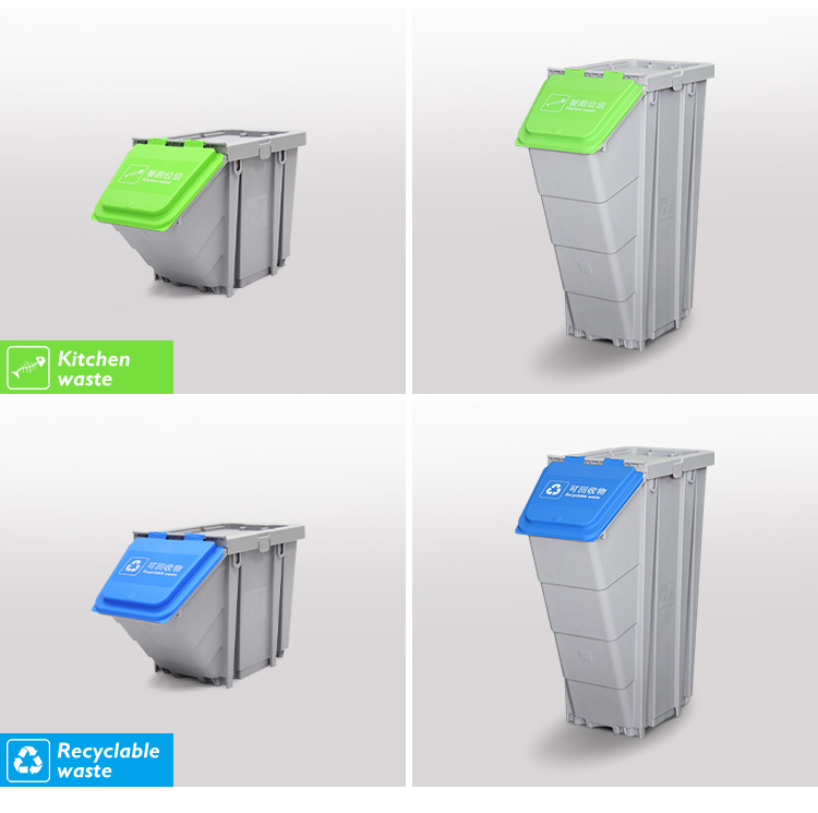 CT 25L Trash Sorting Bin without Wheels - Cleanic Cleaning Equipment
