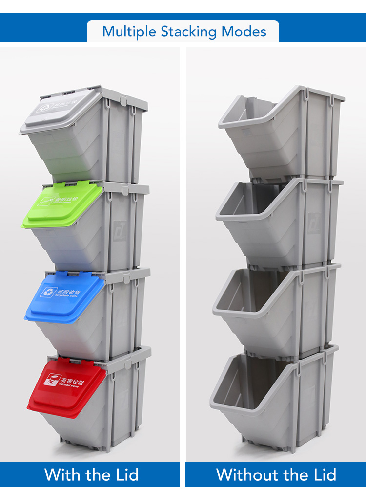 CT 25L Trash Sorting Bin without Wheels - Cleanic Cleaning Equipment