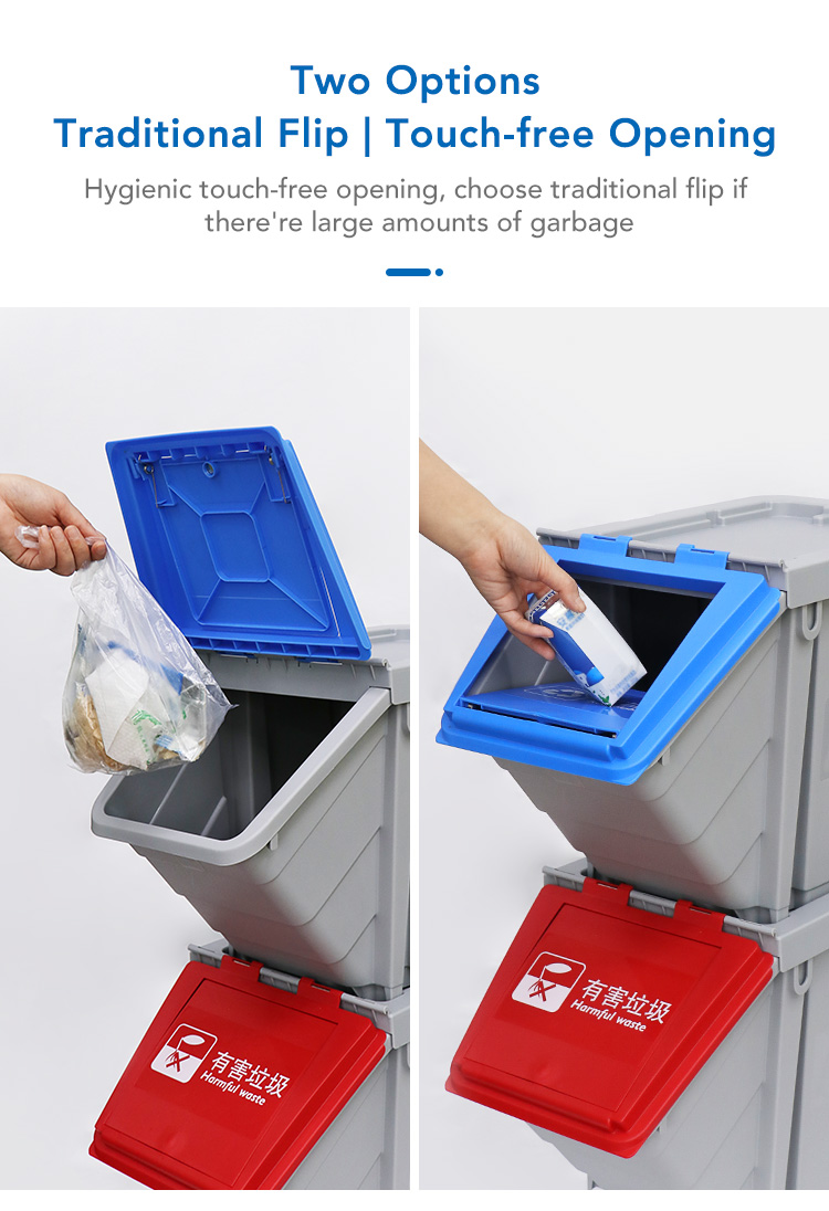 CT 25L Trash Sorting Bin without Wheels - Cleanic Cleaning Equipment