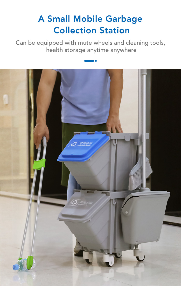 CT 25L Trash Sorting Bin without Wheels - Cleanic Cleaning Equipment