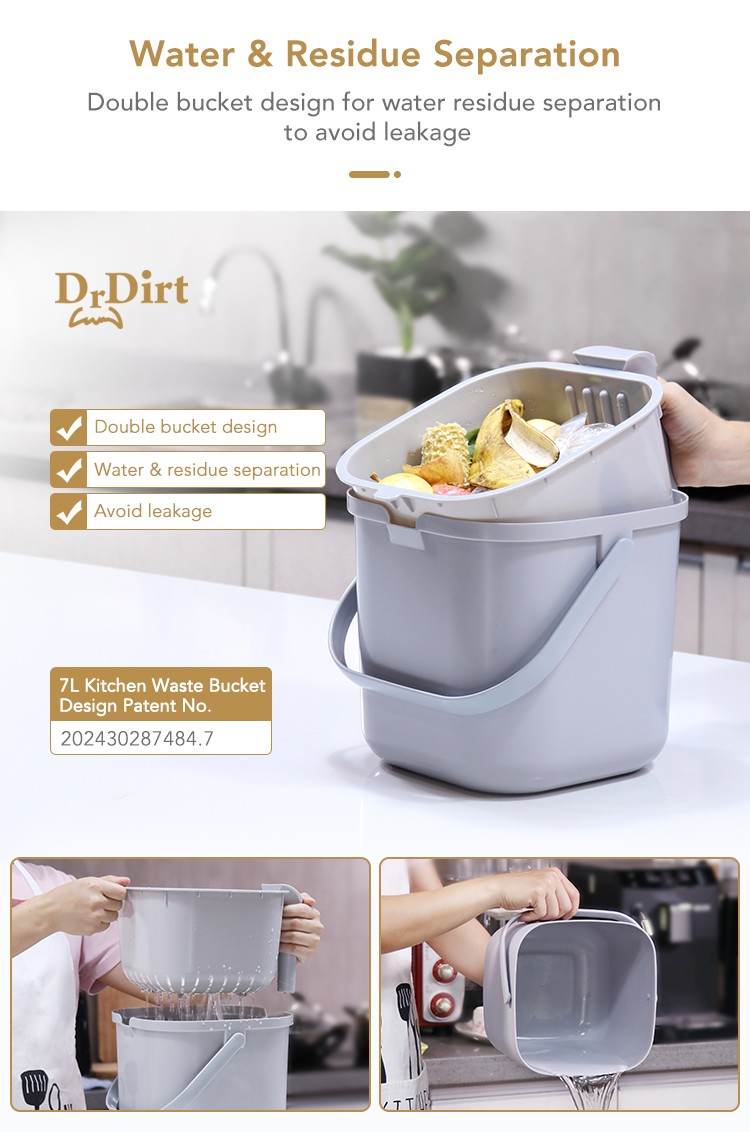 16092328.jpg Dr.Dirt Kitchen Food Waste Bucket - Cleanic Cleaning Equipment