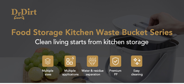 66421163.jpg Dr.Dirt Kitchen Food Waste Bucket - Cleanic Cleaning Equipment