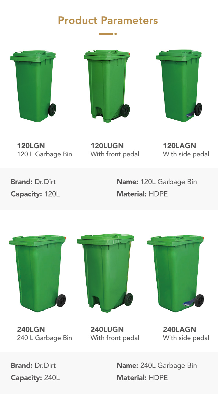 29760307.jpg Dr.Dirt 660L Plastic Outdoor Trash Bin - Cleanic Cleaning Equipment