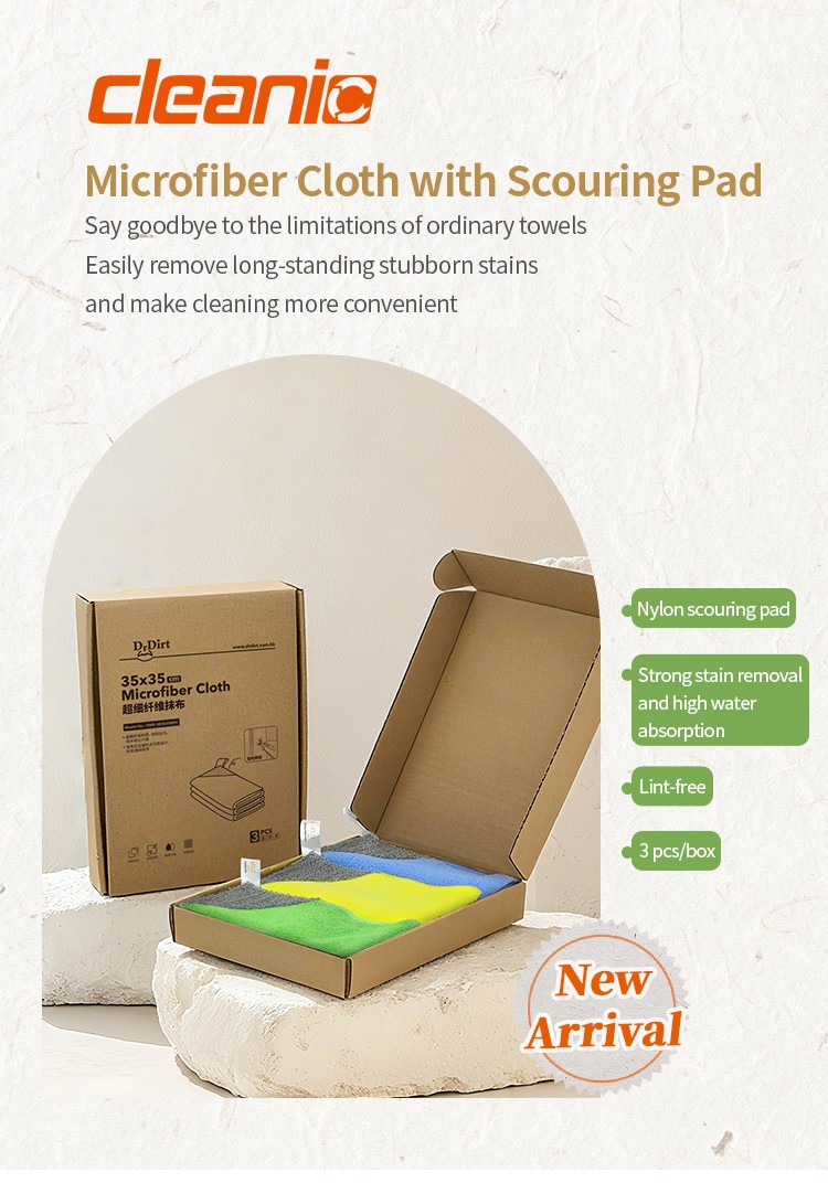 44932871.jpg Dr.Dirt Microfiber Cloth with Scouring Pad - Cleanic Cleaning Equipment